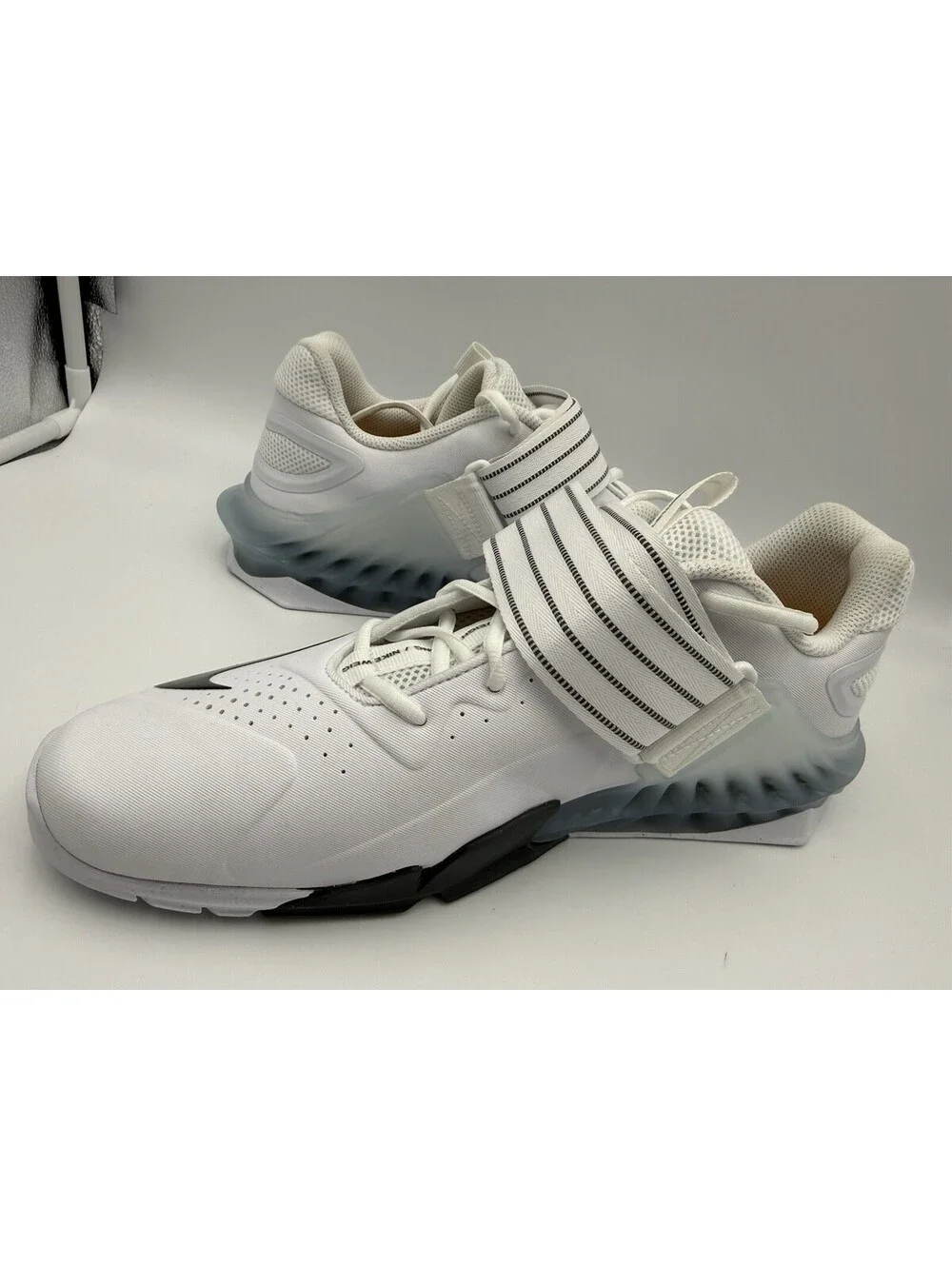 Nike Savaleos Weightlifting Mens Size 13 Shoes Gym Workout White Black NWOB